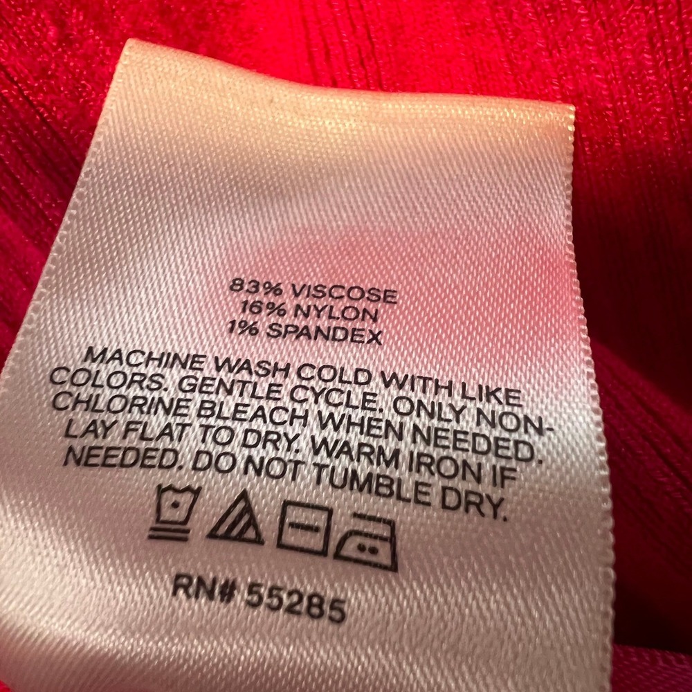 Express Womens Fuchsia Pink Ribbed One Shoulder Ruffle Crop Top Size Small - Picture 6 of 7